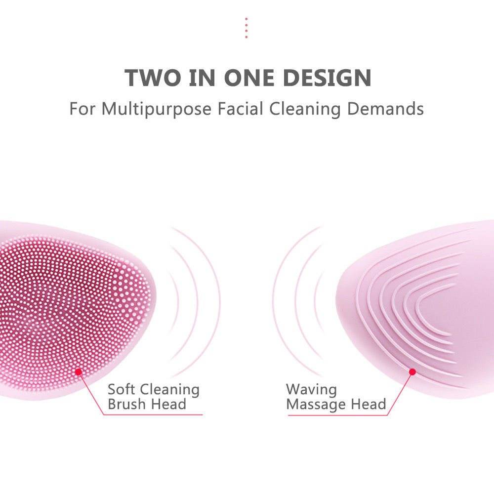 Sonic Facial Cleansing Brush Two in one design, soft cleaning and waving, multipurpose facial cleansing