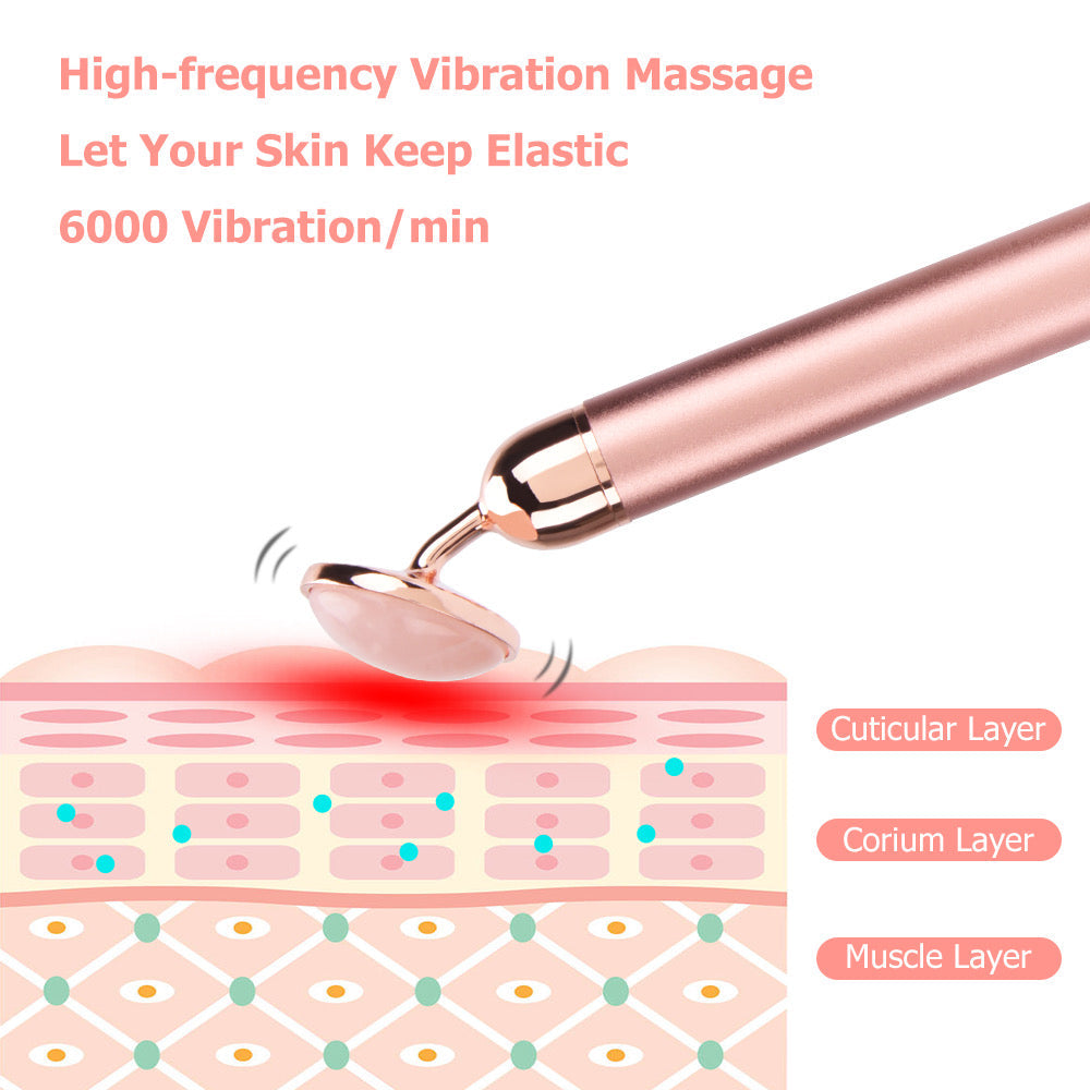 Sonic Rose Quartz Roller Facial Device