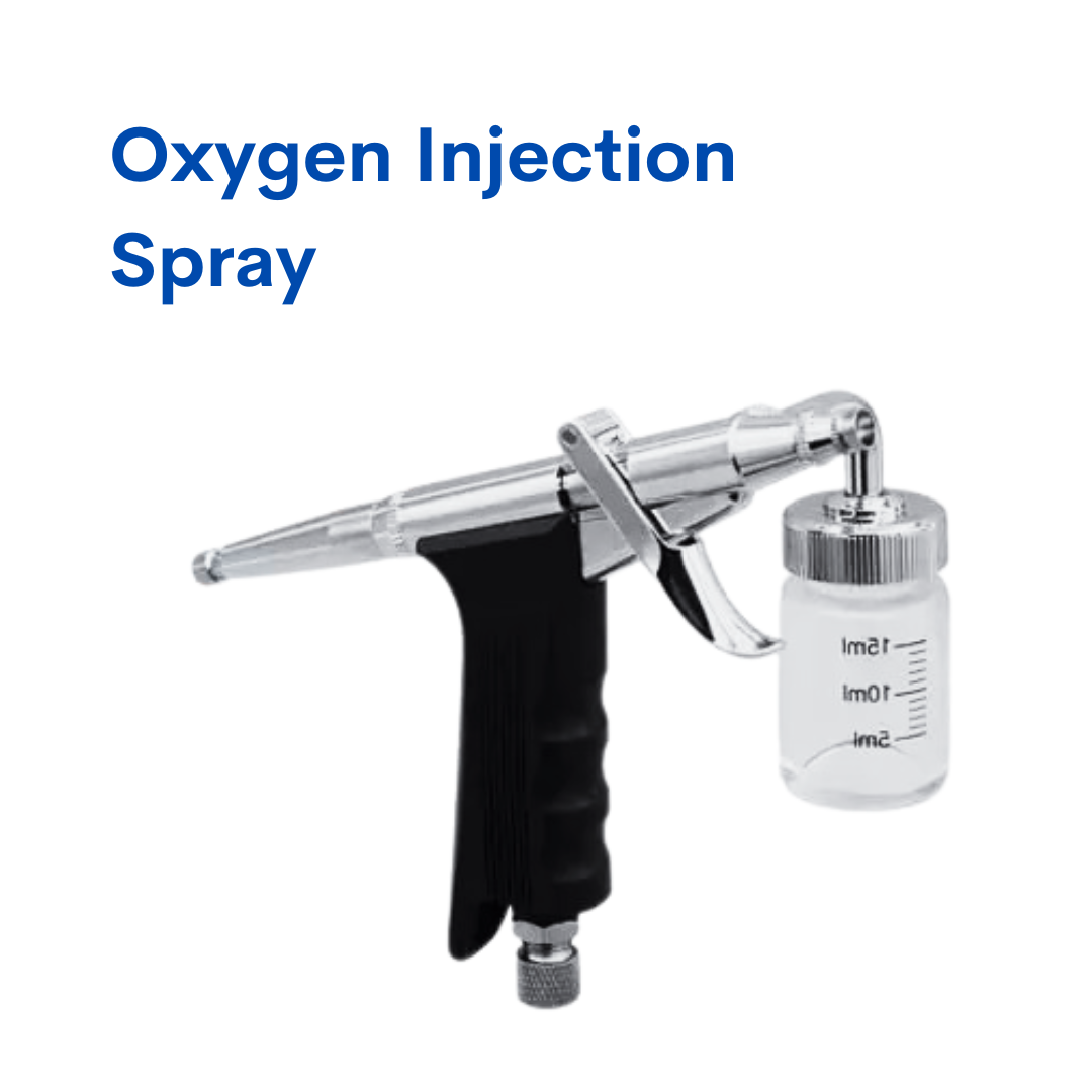 Oxygen injection spray handle for professional hydrafacial machine