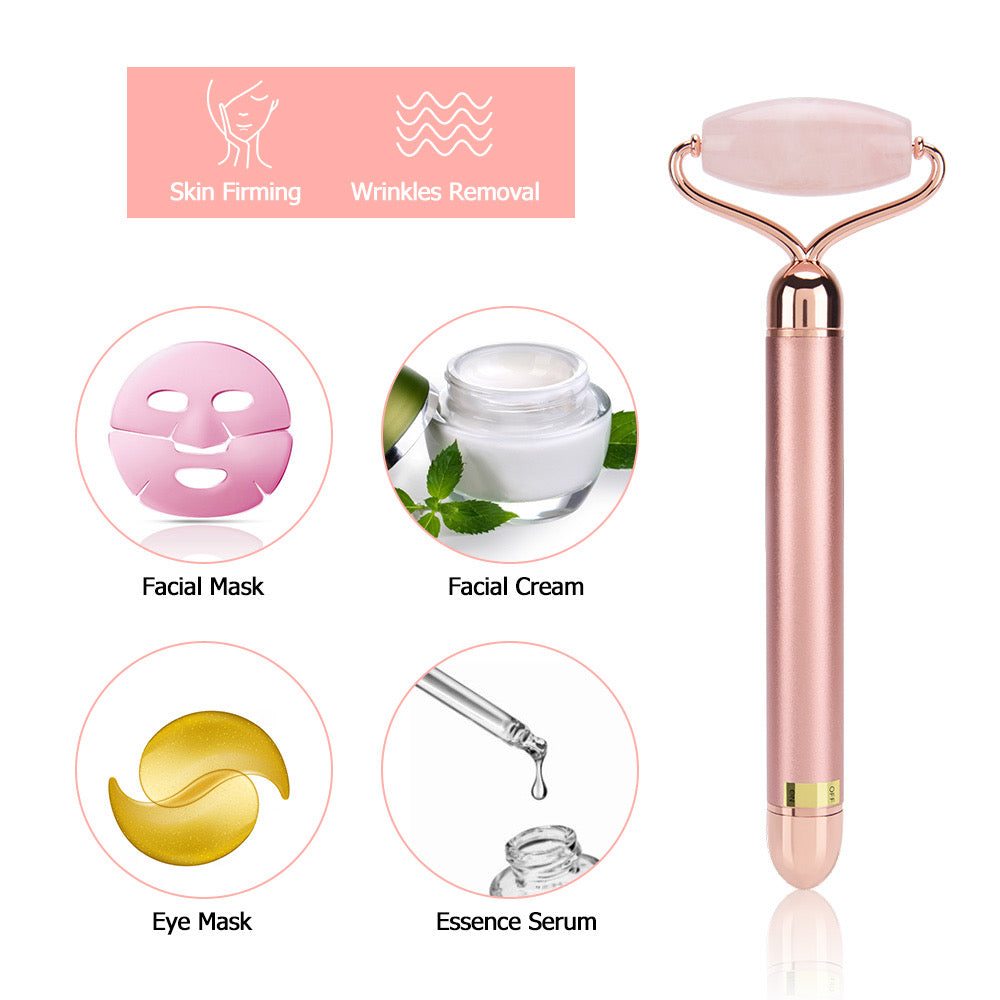 Sonic Rose Quartz Roller Facial Device