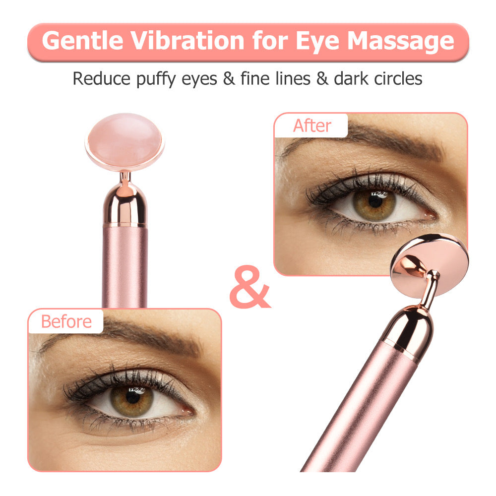 Sonic Rose Quartz Roller Facial Device