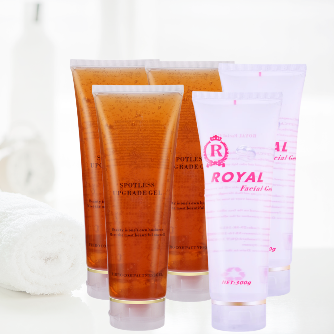 Three Tubes Spotless Upgrade Conductive Gel for Body Plus Two Tubes Royal Conductive Gel for Face 300g Tubes 