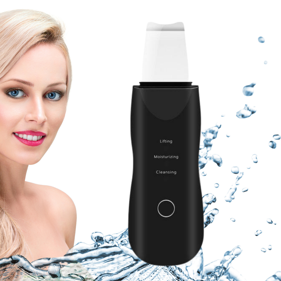 Facial Skin Spatula Black|  Beautiful Face With Clear Skin and Blond Hair